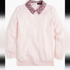 J. Crew Tippi Liberty Of London Sweater Womens S Pink Floral Wool Preppy